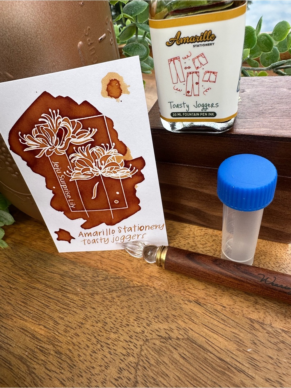 Amarillo Stationery Toasty Joggers Fountain Pen Ink Sample - Warm Brown